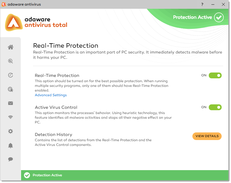 Real-Time Protection window