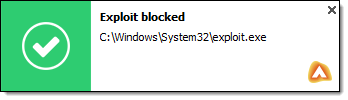 Exploit Blocked notification