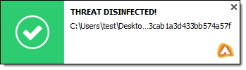 Threat Disinfected notification