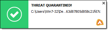 Threat Quarantined notification