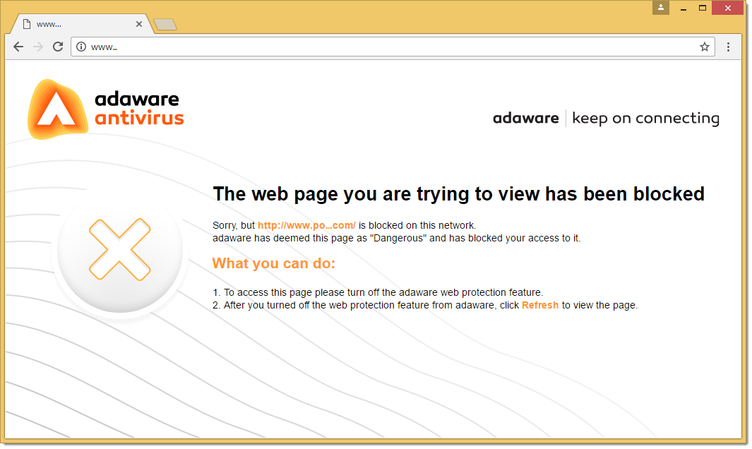 Blocked website