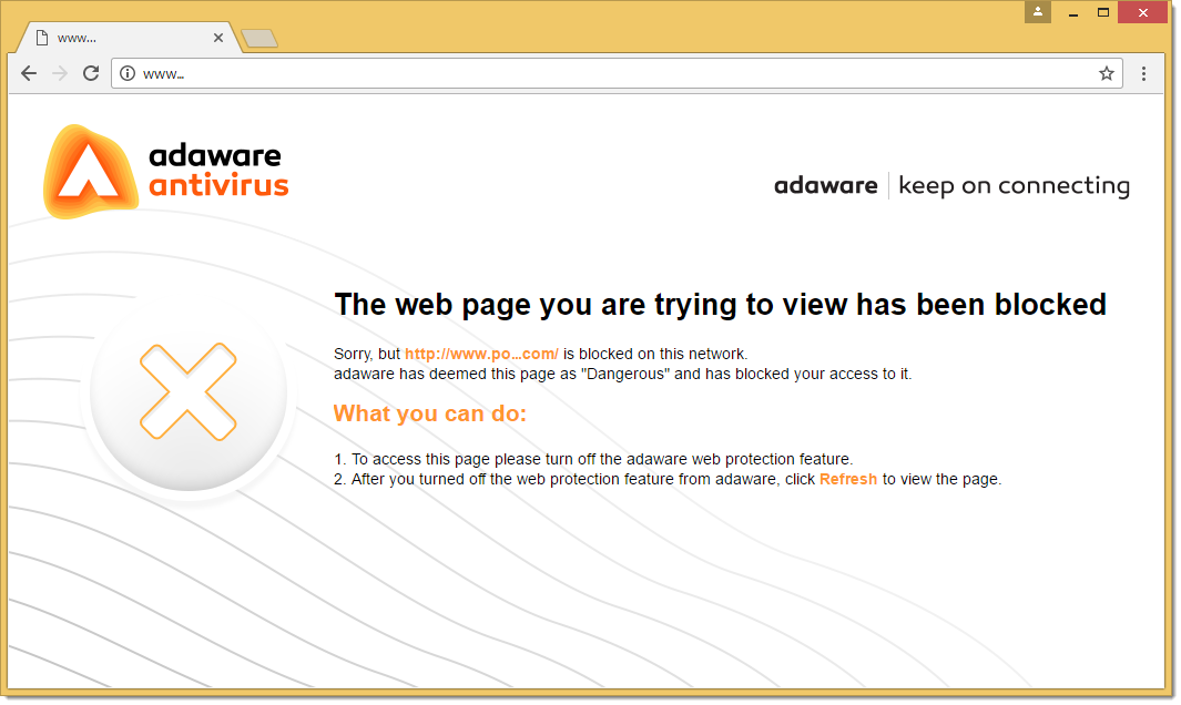 Blocked Website page