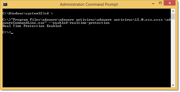 Real-Time Protection Enabled window