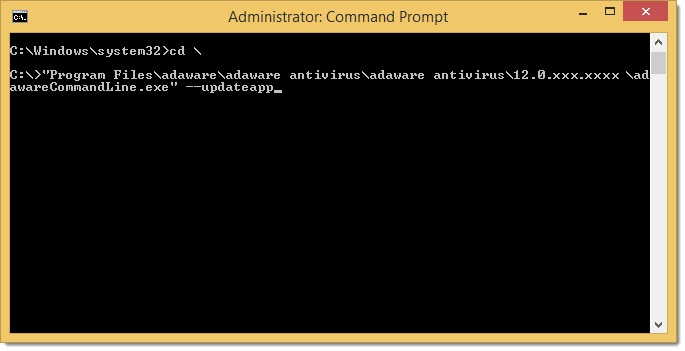 Update Application window