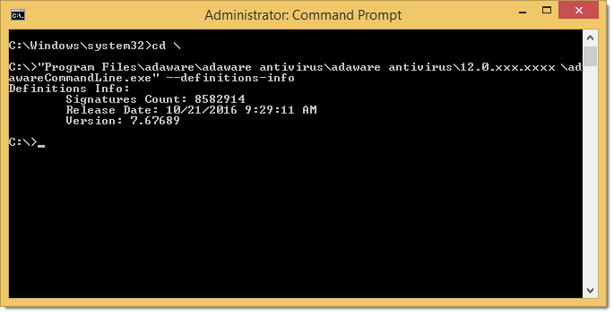 Definitions Information window