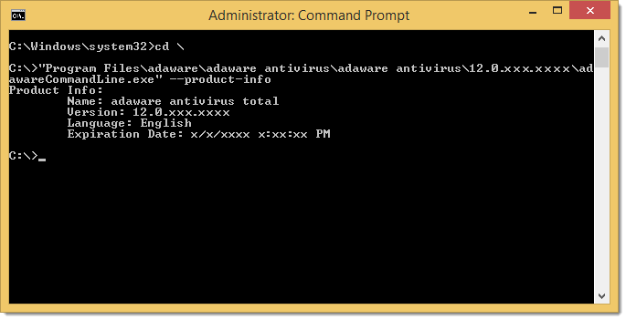 Product Information window