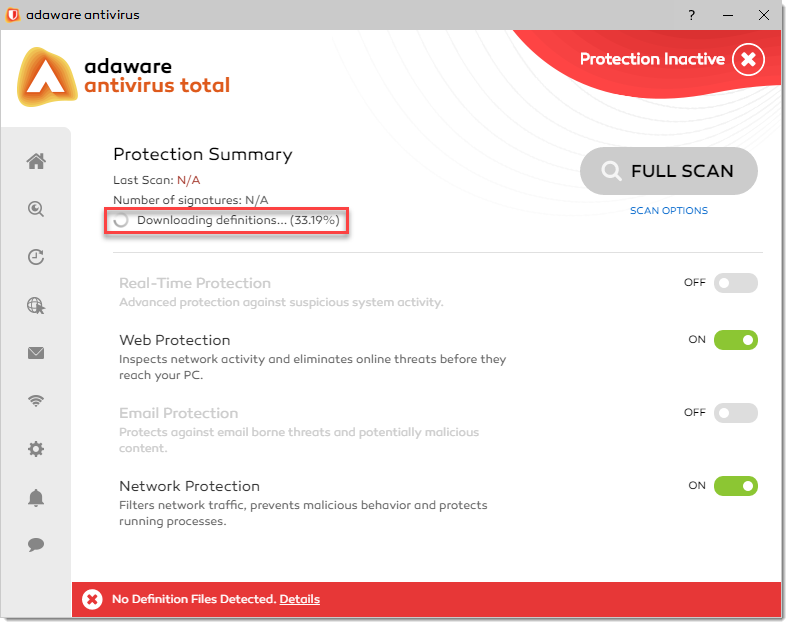 Downloading Definitions - Home Tab