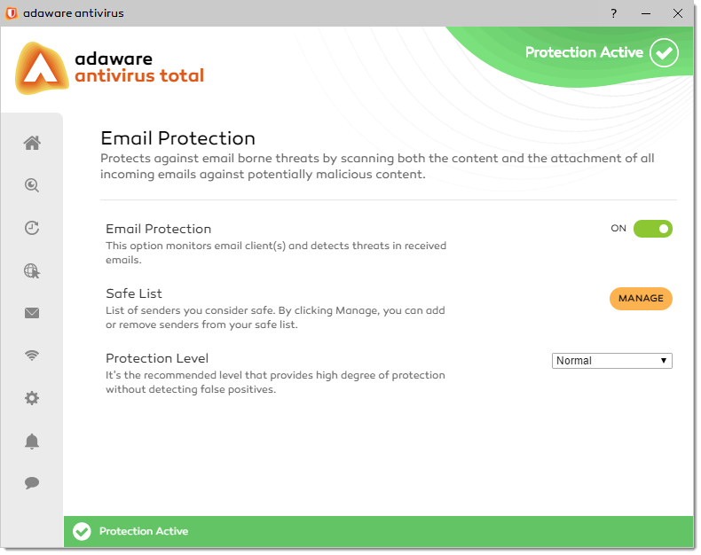 Email Protection window