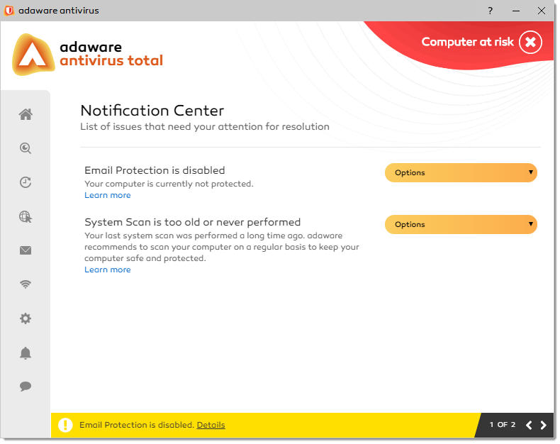 Notification Center window