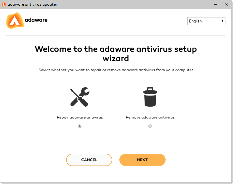 Repair Wizard window