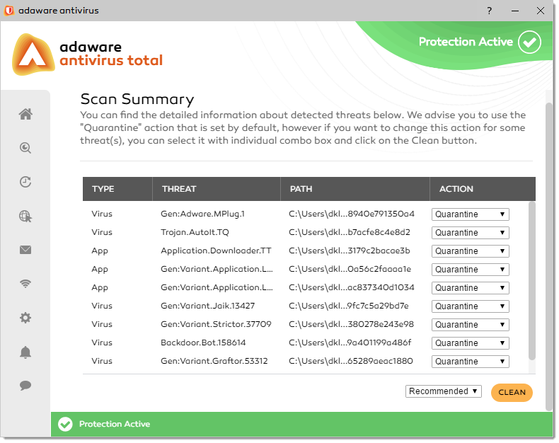 Scan Summary window