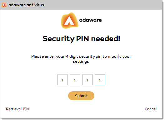 Security PIN Needed popup