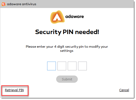 Security PIN Needed popup